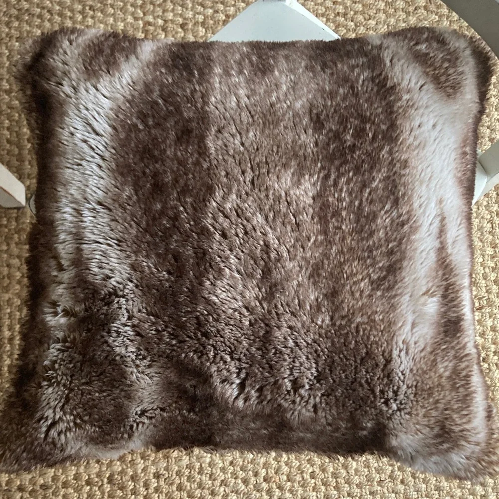 Pottery Barn 18” Square Faux Fur Down Filled Throw Pillow